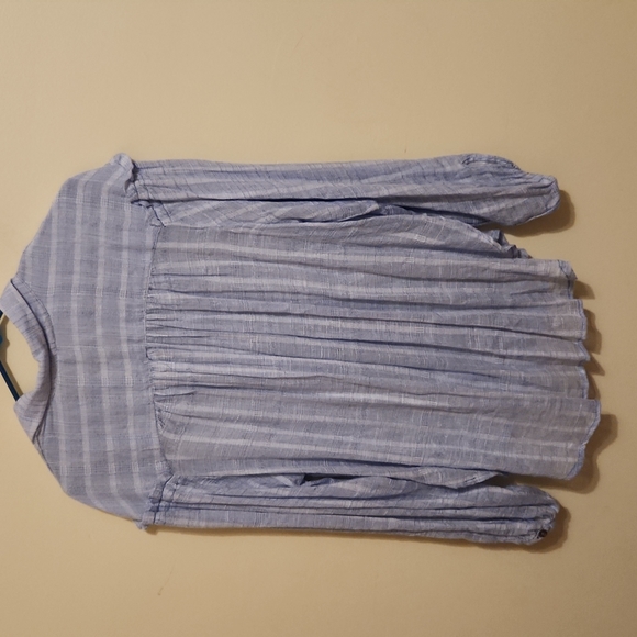 FREE PEOPLE Button Down Collar Balloon Sleeve Blouse sz M - Picture 8 of 9